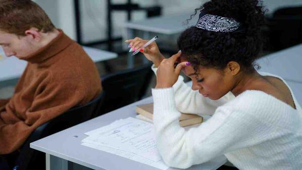 students doing exams
