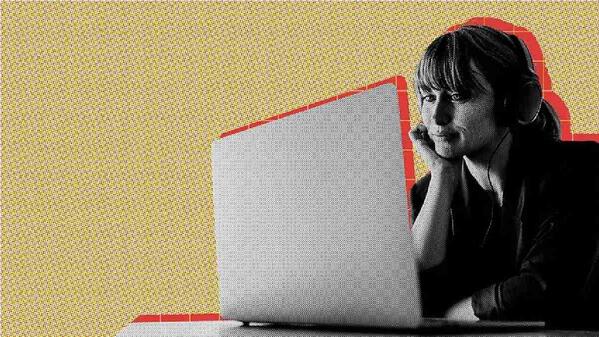 girl using a laptop