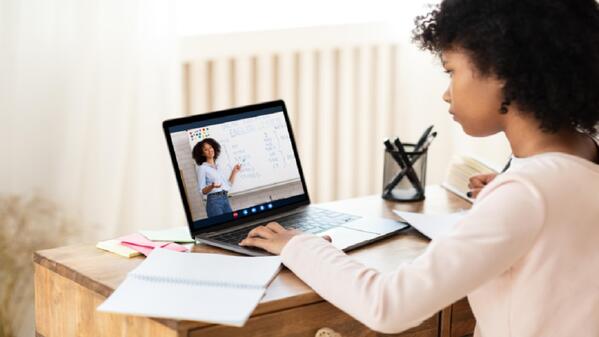 student studying from home