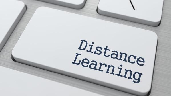 distance learning word on a keyword key
