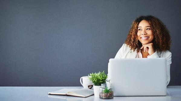 lady sitting by office desk