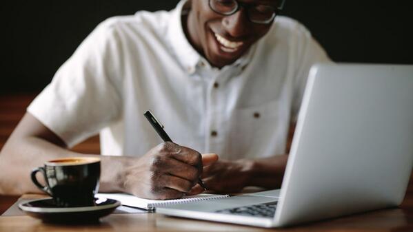 guy brainstorming before writing an assignment